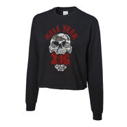 Stone Cold Steve Austin "Hell Yeah" Women's Rhinestone Bling Long-Sleeve Cropped Shirt