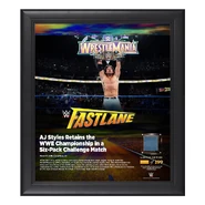 AJ Styles FastLane 2018 15 x 17 Framed Plaque w/ Ring Canvas