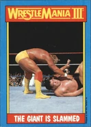 1987 WWF Wrestling Cards (Topps) The Giant Is Slammed (No.54)