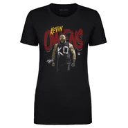 Women's 500 Level Black Kevin Owens Grunge Name T-Shirt