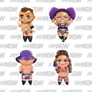 Chibi Sticker 4-Pack - Jake Hager, Britt Baker, Willow Nightingale, MJF