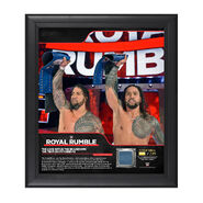 The Usos Royal Rumble 2018 15 x 17 Framed Plaque w Ring Canvas
