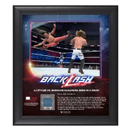 AJ Styles & Shinsuke Nakamura BackLash 2018 15 x 17 Framed Plaque w/ Ring Canvas
