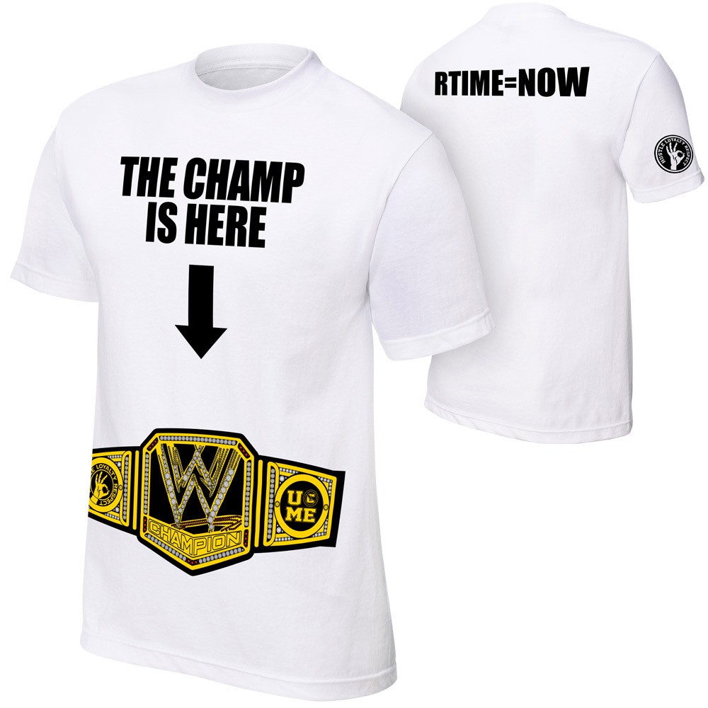 John Cena The Champ Is Here Title Belt Mens White T-shirt 