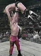 Thunder 2-18-99 4.jpg (7 KB) Lash LeRoux doing a facedrop to Chavo Guerrero.