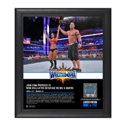 John Cena & Nikki Bella 15 x 17 Framed Plaque w Ring Canvas
