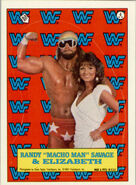 1987 WWF Wrestling Cards (Topps) Sticker Randy Savage & Elizabeth (No.4)