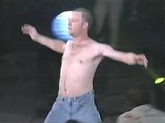 Some pasty, white kid named Woody enters.