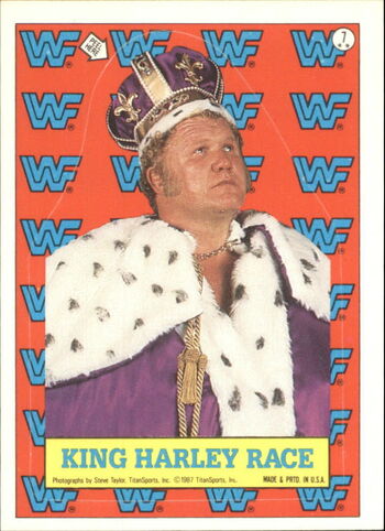 1987 WWF Wrestling Cards (Topps) Sticker King Harley Race 7