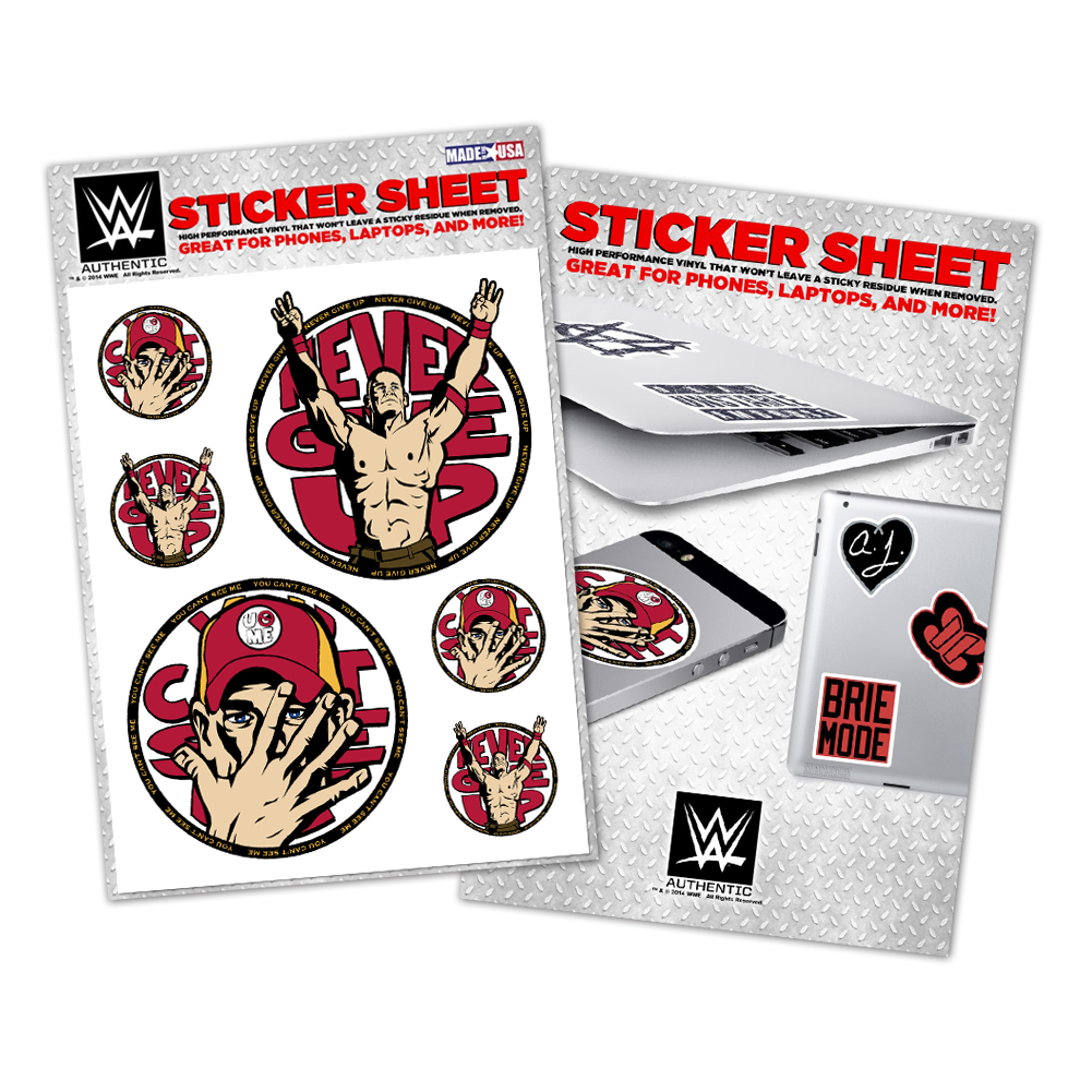 John Cena Vinyl Sticker Sheet | Pro Wrestling | Fandom