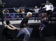 David Flair hits on Paisley until Daffney drags him away.