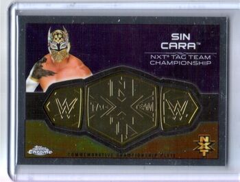 2015 Chrome WWE Wrestling Cards (Topps) Commemorative Championship Plates NXT Tag Team Championship Sin Cara