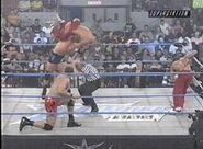Sean O'Haire throws Shannon Moore over Charles Robinson's head and then gives a superkick to Evan Karagias.