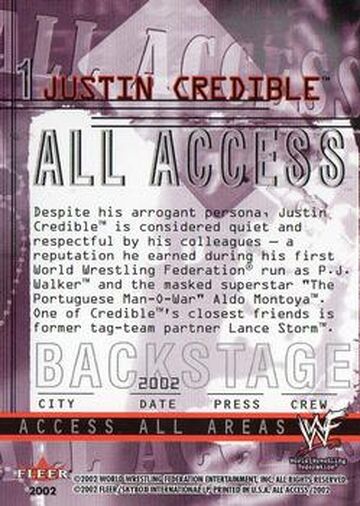 Amazon.com: 2002 Fleer WWF All Access Wrestling #17 Bradshaw