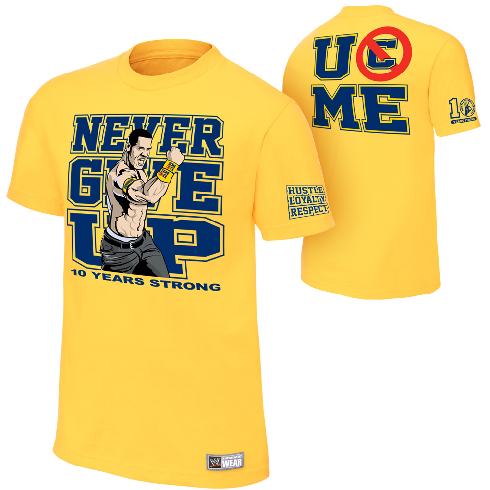 John Cena 10 Years Strong Gold T-Shirt, Pro Wrestling