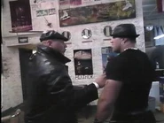 The Mamalukes backstage admiring paintings.