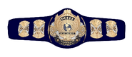 First version of the WWF "Winged Eagle" Heavyweight Championship was on dark blue strap and had silver accents (1988-1989)