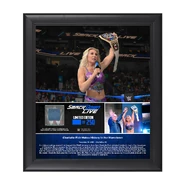 Charlotte Flair Makes History 15 x 17 Framed Plaque w/ Ring Canvas