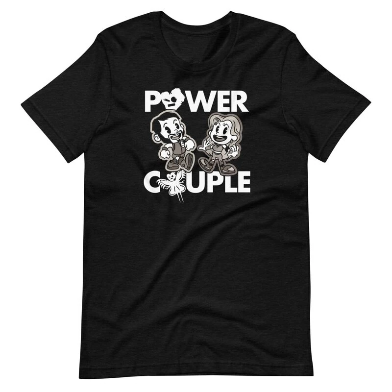 Johnny Gargano & Candice LeRae "Power Couple Cartoon" T-Shirt | Pro ...