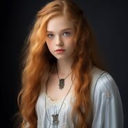 A charming, wavy-haired Eilonwy by Dawn using MidJourney AI.