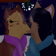 Vojtek and Cloe kissing under the misletoe Christmas Special 2019