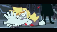 The Murderer Ghost in the process of murdering a blonde woman.