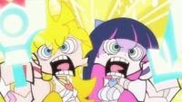 Panty and Stocking killing Ghost Bot.