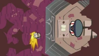 Panty and Garterbelt looking at the ceiling after Stocking was brought to Heaven.