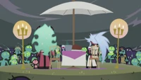 Scanty and Kneesocks being surrounded by zombie ghosts.
