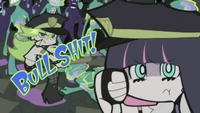 Stocking disapproving of Panty's methods of killing zombie ghosts.