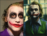 Jesse's Joker compared to the late Heath Ledger's performance in Christopher Nolan's The Dark Knight, the second adaptation of The Dark Knight Trilogy