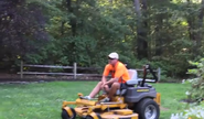 Psycho Dad with a lawnmower