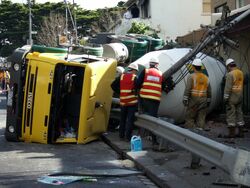 Cement truck crash