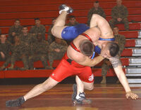 Marines wrestle