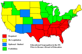 Educational seperation in the US prior to Brown Map