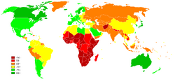 Life expectancy world map