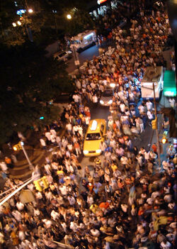 Crowd in street