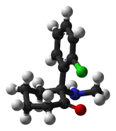 ball-and-stick model of (R)-ketamine