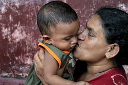 Sri Lankan woman and child