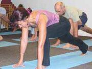 Students doing yoga