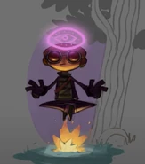 Official art of Raz using Clairvoyance and Levitation.