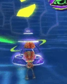 The "Super Jump" technique animation.