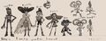 Concept art of Augustus alongside the other members of his family for Psychonauts 2.