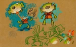 Early concept art for the Lungfishopolis Citizens.