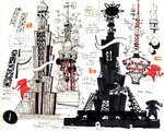 Early concept art of Kochamara’s tower by Peter Chan.