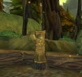 Ford Cruller's name stake in-game, showing that the name plaque is broken off.