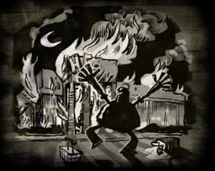 ...and watched the department store burn down, much to his delight.