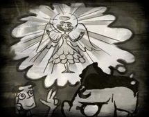 A memory of his mom as an angel.