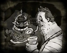 Holding a plate of cookies in front of him, Oleander hypnotized Boyd.