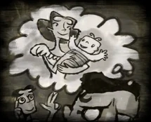 A memory of Sasha's mom holding him as a baby.